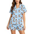 thumbnail image 3 of RMGVDSD Pajama Sets for Women 2 Piece Halloween Ghost Pumpkin Print Pajamas Short Sleeve Top and Shorts Cozy Loungewear Outfit for Holiday Party, 3 of 6
