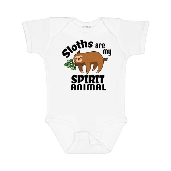 Inktastic Sloths Are My Spirit Animal with Cute Sloth Illustration Boys or Girls Baby Bodysuit
