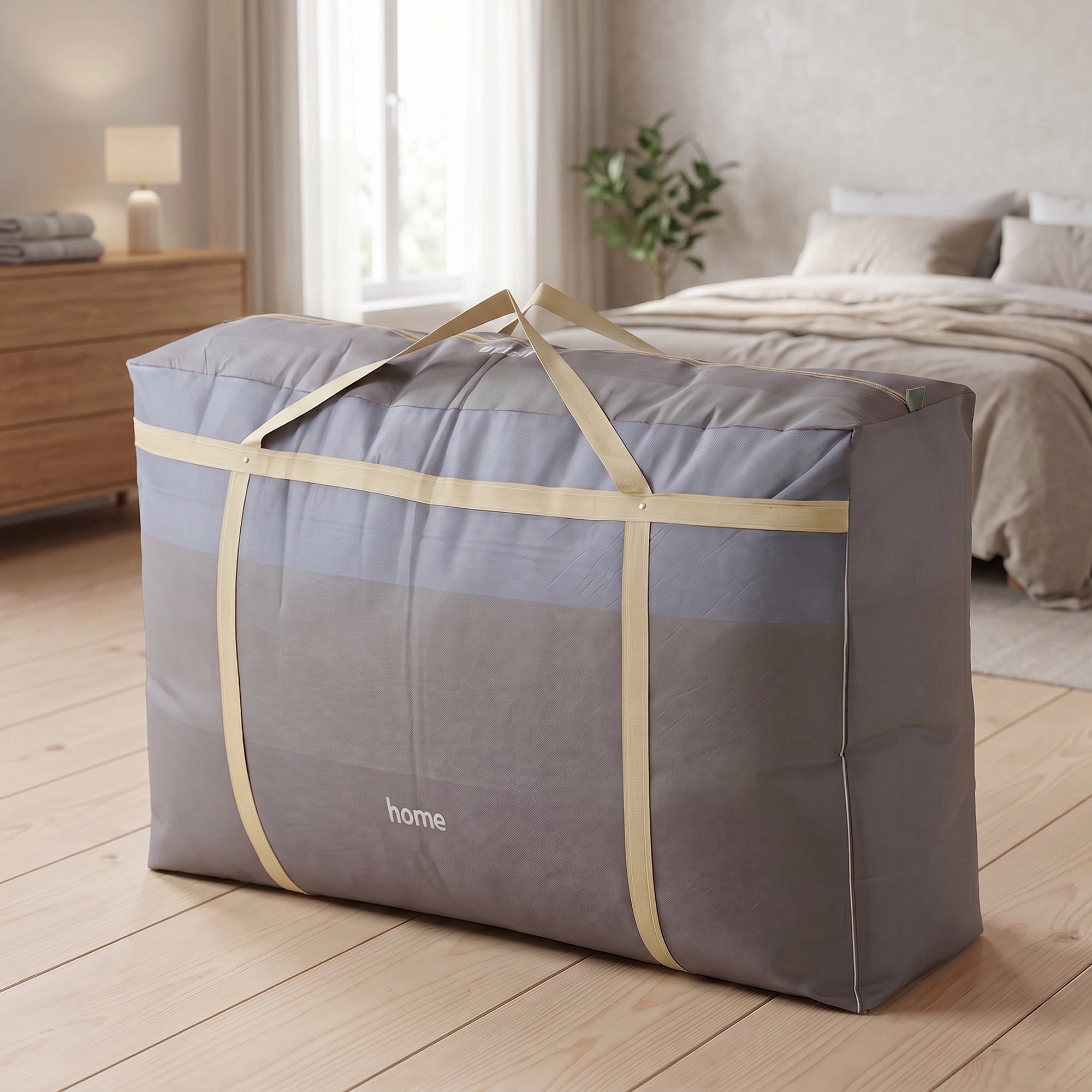 Unique Bargains Non-woven Storage Bag 200L Extra Large Duffel Blue 35.4"x22.8"x11.0"