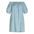 thumbnail image 4 of Time and Tru Women's Smocked Neck Off the Shoulder Dress, Sizes XS-XXXL, 4 of 4