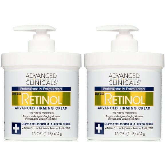 Advanced Clinicals Retinol Body Lotion | Face Lotion & Body Cream | Crepey Skin Care Treatment, 2pc