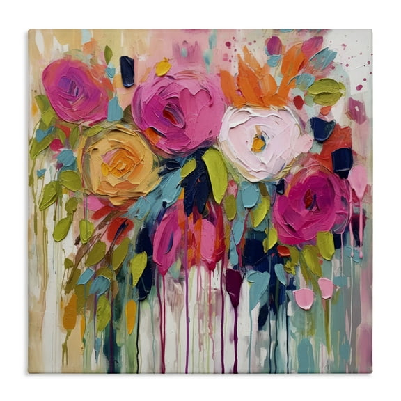 Stupell Industries Urban Paint Bouquet Botanical & Floral Painting Gallery Wrapped Canvas Art Print Wall Art, 17 x 17