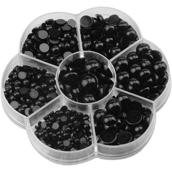 500Pcs Round Black Flat Doll Eyes 3mm-12mm Plastic Eyes, Assorted Size Button Eyes for Teddy Bear Doll Plush Animal Puppet Crafts