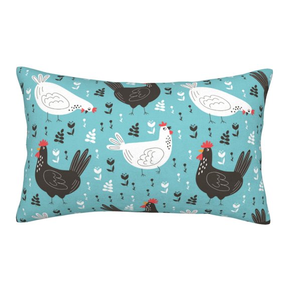 Naloa Lovely Roosters Pillowcase, Throw Pillowcase, Wrinkle-Free, Stain-Resistant with Hidden Zipper for Bedroom Sofa - 14"x20"