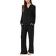 thumbnail image 4 of Pijamas de mujer Inspire Chic, conjuntos de pijama de manga corta con botones y pantalones, ropa de dormir, color negro, 4 of 6