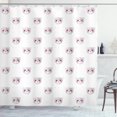 thumbnail image 1 of Ambesonne Cat Shower Curtain, Kitty Faces Pink Hearts Print, 69"Wx75"L, Pale Grey Pink and White, 1 of 3