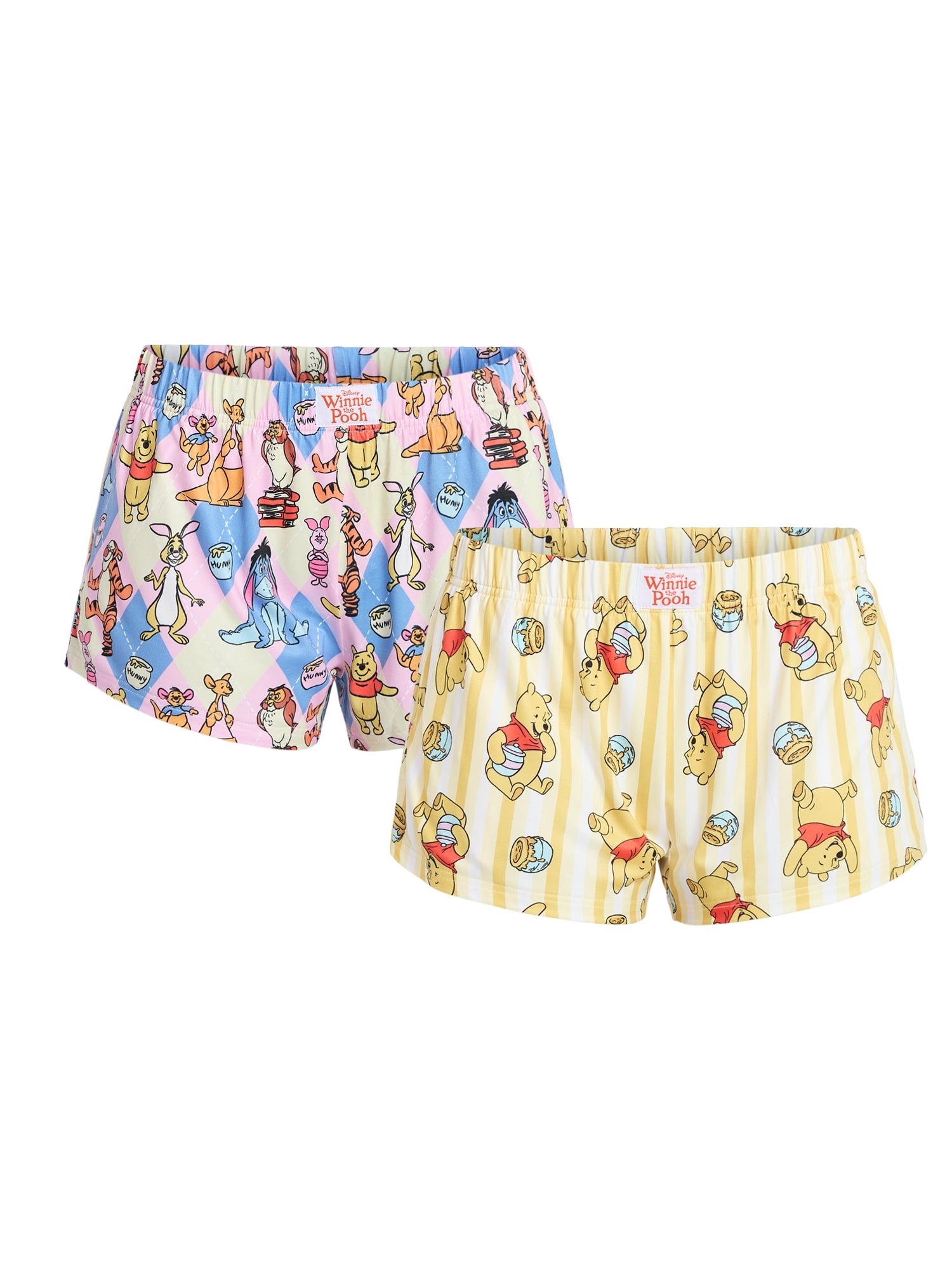 Winnie the Pooh Women's Jersey Knit Sleep Shorts, 2-Pack, Sizes XS-3X
