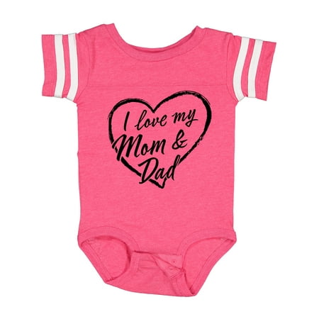 

Inktastic I Love My Mom and Dad in Black Chalk Heart Gift Baby Boy or Baby Girl Bodysuit