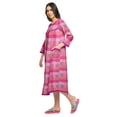 thumbnail image 2 of Moomaya Printed Knee Length Cotton Lace Border 3/4th Sleeve Night Gown For Women, 2 of 6
