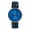 Blue - Black, variant on Men's Dual Time Rose Gold Date Blue Dial Leather Watch