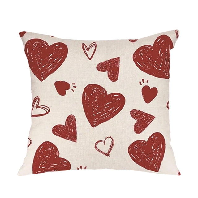 Housse de Coussin en Forme de Cœur pour Canapé et Lit de Ferme