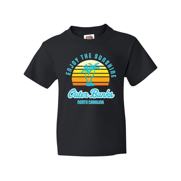 Inktastic Summer Enjoy the Sunshine Outer Banks North Carolina in Blue Youth T-Shirt