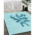 thumbnail image 3 of Ahgly Company Tapis d'Intérieur Lavable en Machine Carré Bleu Électrique Transitionnel, 3 Pieds Carré, 3 of 7