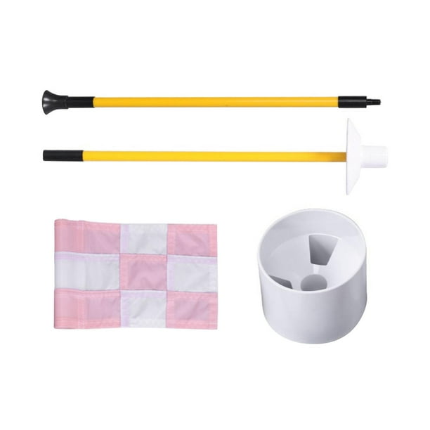 Bandera de green de golf y copa para hoyo, bandera de golf, juego de copa para hoyo, copa para putting de golf, rosa blanco