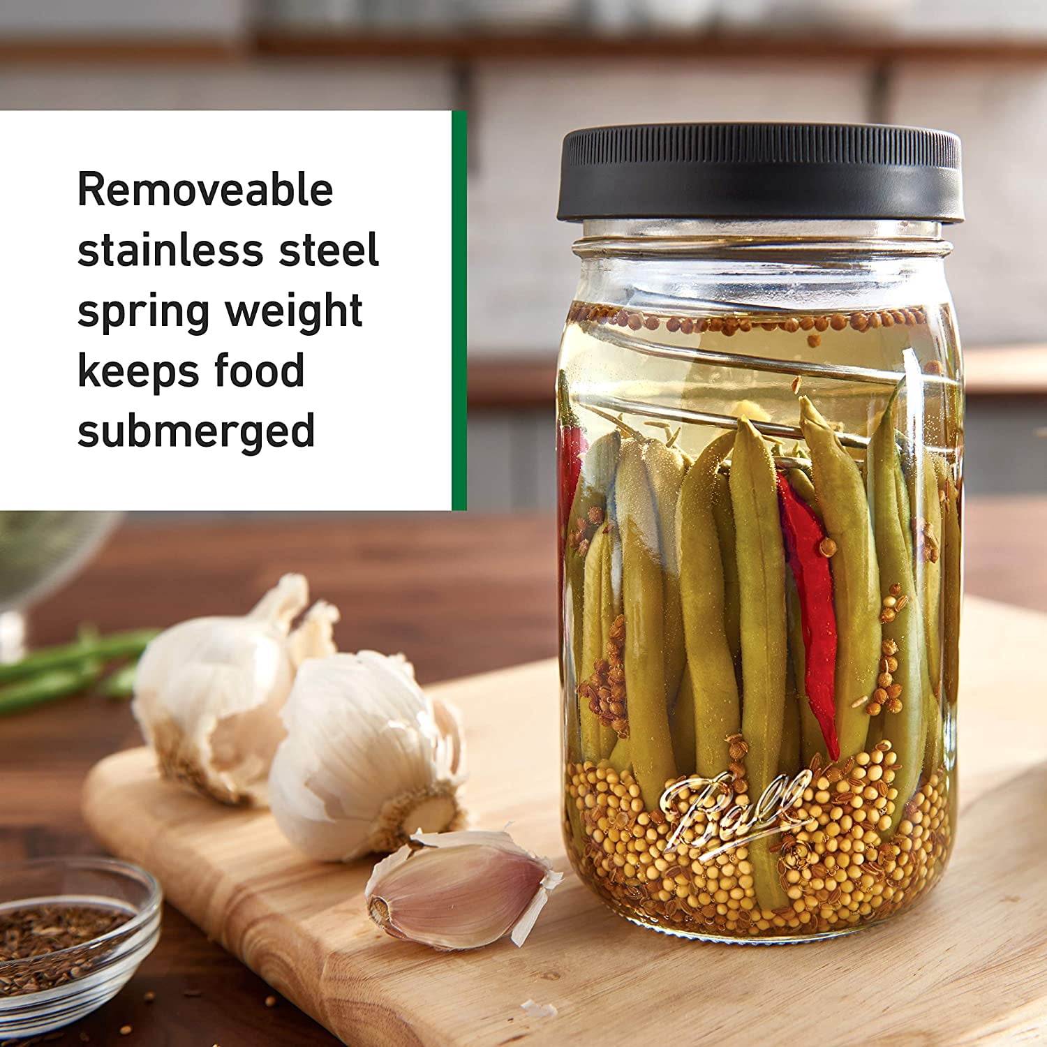 Ball Fermentation Kit, 1 Quart (32 oz) Wide Mouth Mason Jar
