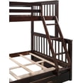 thumbnail image 6 of TBWYF Twin Over Full Bunk Bed with Two Storage Drawers for Bedroom Furniture Espresso, 6 of 8