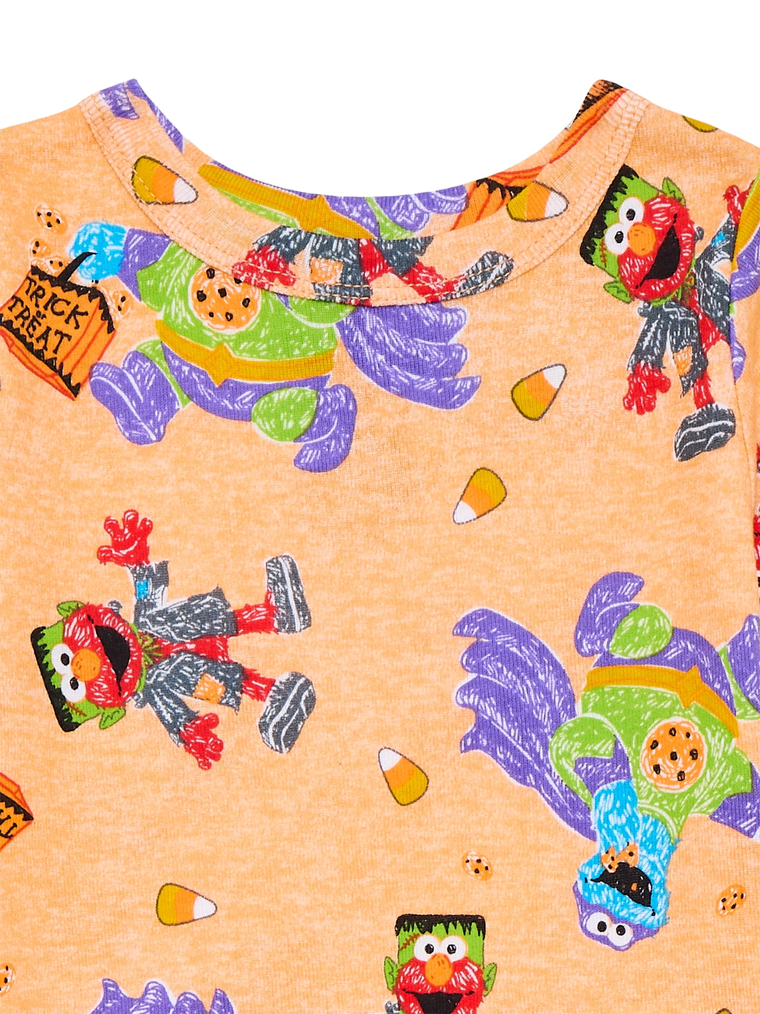 Sesame Street Toddler Halloween Graphic Short Sleeve Shirt & Pant Pajama Set, Sizes 12M-5T