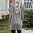 thumbnail image 7 of Timegard Womens Tops Drawstring Hoodies Short Sleeve Comfy Solid Color Pullover Tops with Pockets, 7 of 7
