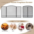 thumbnail image 5 of Spaco 3-Panel Foldable Fireplace Screen with Wrought Metal Mesh-Black, Fireplace Doors, Flat Panel Decorative Fireplace Screen with Modern Design, 5 of 7
