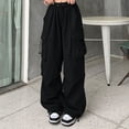 thumbnail image 2 of YujiCraft Women's Lace-Up Elastic Waist Solid Color Casual Trousers, Slim Fit Ankle Pants with Belt Loops,S, 2 of 2