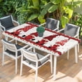 thumbnail image 2 of Valentine's Day Table Cloths for 4 Foot Rectangle Tables, Roses Love Heart Gnomes Romantic Patio Waterproof Elastic Fitted Tablecloths, Washable Rectangular Table Cover for Camping, 2 of 8