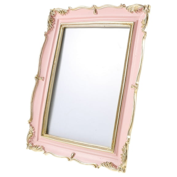 GAXIRE 1Pcs Retro Resin Photo Frame Pink Rectangular for Home Decoration
