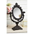 thumbnail image 2 of Cast Iron Rustic Vintage Heirloom Style Small Tabletop Oval Vanity Mirror Decor, 2 of 6