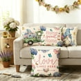 thumbnail image 4 of Lksixu Throw Pillow Covers, 18x18 Inch Hydrangea Print Pillow Cases with Zipper, Soft and Breathable Velvet Pillowcases, Farmhouse Decorative Cushion Covers for Couch Sofa Bedroom & Living Room, 4 of 8