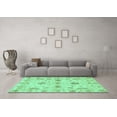 thumbnail image 3 of Ahgly Company Machine Washable Indoor Square Oriental Turquoise Blue Traditional Area Rugs, 4' Square, 3 of 4