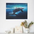 thumbnail image 6 of Gukieu Ice Blue Ocean Cute Dolphin Print Horizontal Canvas Decorative Painting 12x16 Inch Shrinkage Resistant Frame Hanging Home Wall Art Decor, 6 of 6