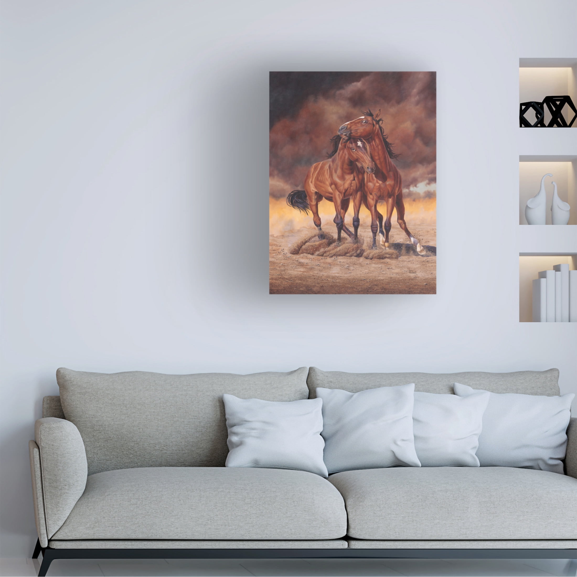 Canvas Wall Art - Delene Lambert 'Dustangs' Wall Art for Living Room, Bedroom, or Office Décor by Trademark Fine Art - 18 x 24 Inches