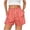 Red, variant on Utoimkio Striped Shorts for Women Smocked Waist with Decorative Buttons and Relaxed Fit