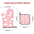 thumbnail image 3 of Kitchen Gloves Heat Insulation Pad Three Sets Of Heat Proof Waterproof Fabric Easy To Clean For Pot Cover Microwave Oven End Bowl Plate Cute Cloud, 3 of 8