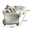 thumbnail image 5 of Benjara BM221415 Curved Leatherette Sofa with Button Tufted Details & Crown Top, Cream, 5 of 5
