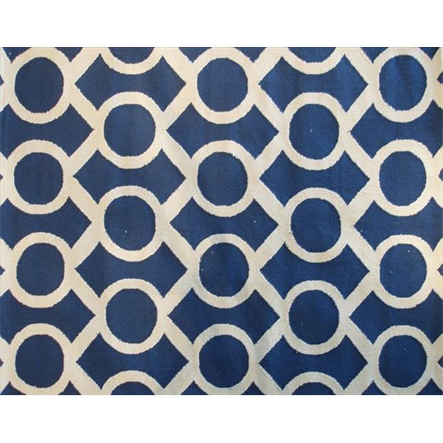 The Rug Market PA0103D Handmade Rugs, Medal Navy, Multicolor