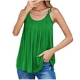 thumbnail image 2 of UYISJ Summer Tank Tops for Women Spaghetti Strap Pleated front Solid Color Flowy Camisoles Casual Loose Fit Tunic Shirts, 2 of 6
