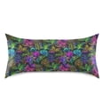 thumbnail image 3 of Satin Pillow Case Standard Silk Pillow Cover for Hair and Skin Envelope Closure Neon Leaf 20"x26", 3 of 9