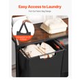 thumbnail image 4 of VEVOR 2 Tiers Laundry Sorter, Tall Laundry Hamper with Metal Frame and Wooden Tabletop, 2 Section Rolling Basket Organizer Storage with Ladder Shelves and 600D Oxford Cloth Bags for Dirty Clothes, 4 of 8