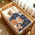 thumbnail image 6 of 31"x41" Super Soft Blanket with Double Layer Dotted Backing Cozy Dotted Fleece Blanket for 6M-5Y, Red-fox Printed, 6 of 8