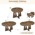 thumbnail image 5 of HighSound 5-Piece Dining Table Set, Mid-Century Wood Kitchen Table with Extendable Dining Table & 4 Upholstered Dining Room Chairs, Walnut, 5 of 9