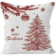 thumbnail image 2 of Winter Snow Throw Pillow Case Buffalo Check Plaid with Snowman/Santa Christmas/Winter Holiday Home Decorative Cushion Pillowcases 18 x 18 Inches, 2 of 4