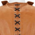 thumbnail image 5 of Odeerbi Solid Color Leather Vest for Men Sleeveless Retro Waistcoat Outdoors Zipper Pockets Fallow Sports Coat Brown, 5 of 9