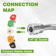 thumbnail image 2 of Pressure Washer Extension Wand Set, Stainless Steel Curved Power Washer Wand with 30°, 90° and 120° Angled Lances, 5 Spray Nozzle Tips, 1/4" Quick Connect, 4000 PSI, 2 of 7