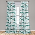 thumbnail image 5 of Ambesonne Hawaii Curtains, Paper Cut Style Beach Art, Pair of 28"x95", Teal Blush, 5 of 5