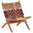 thumbnail image 1 of vidaXL Folding Chindi Chair Multicolours Fabric, 1 of 5