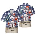 thumbnail image 3 of Patriotic Siberian Husky 4th of July Independence Paws Hawaiian Shirt Breathable Summer Unisex Merch Husky Dog Lover Gifts - 02010, 3 of 6