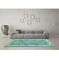 thumbnail image 3 of Ahgly Company Indoor Square Southwestern Light Blue Country Area Rugs, 6' Square, 3 of 4