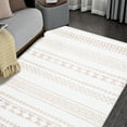thumbnail image 2 of Hasoo 8' x 10' Geometric Indoor Washable Non-Slip Low Pile Foldable Thin Floor Carpet, Light Taupe, 2 of 6