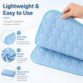 thumbnail image 2 of Dog Cooling Mat, Dog Ice Silk Mat Summer Pet Mat Sleeping Mat Lce Mat, Pet Dog Self Cooling Pad,Cooling Mat for Dogs Self Cooling Pad(M,Blue, 24.4x19.7in), 2 of 11
