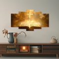 thumbnail image 5 of ZHONGYUTONG Cross Canvas Wall Art 5 Piece Holy Bible and Cross Pictures Christian Religious Painting for Church Prayer Room Decor Framed (12x20inx2pcs 12x30inx2pcs 12x40inx1pcs), 5 of 5